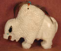 Alabaster Buffalo Sculpture