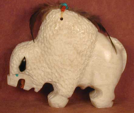 Alabaster Buffalo Sculpture