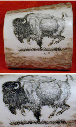 Scrimshaw Buffalo Napkin Ring