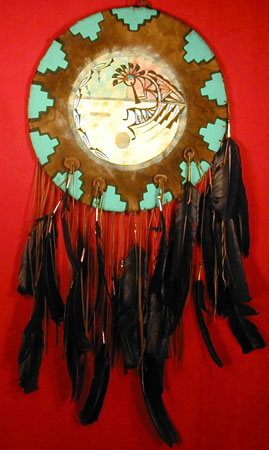 18" Painted Kokopelli War Shield