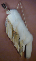 25" White Arctic Fox Fur Quiver & Arrows