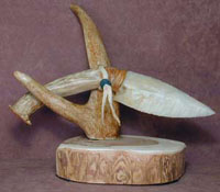 Knife with Antler Stand