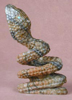 Zuni Picasso Marble Coiled Snake Fetish