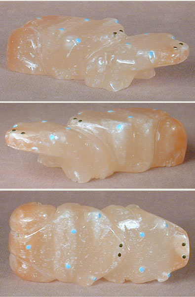 Zuni Calcite Double Frog