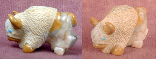 Zuni Travertine Buffalo Fetish